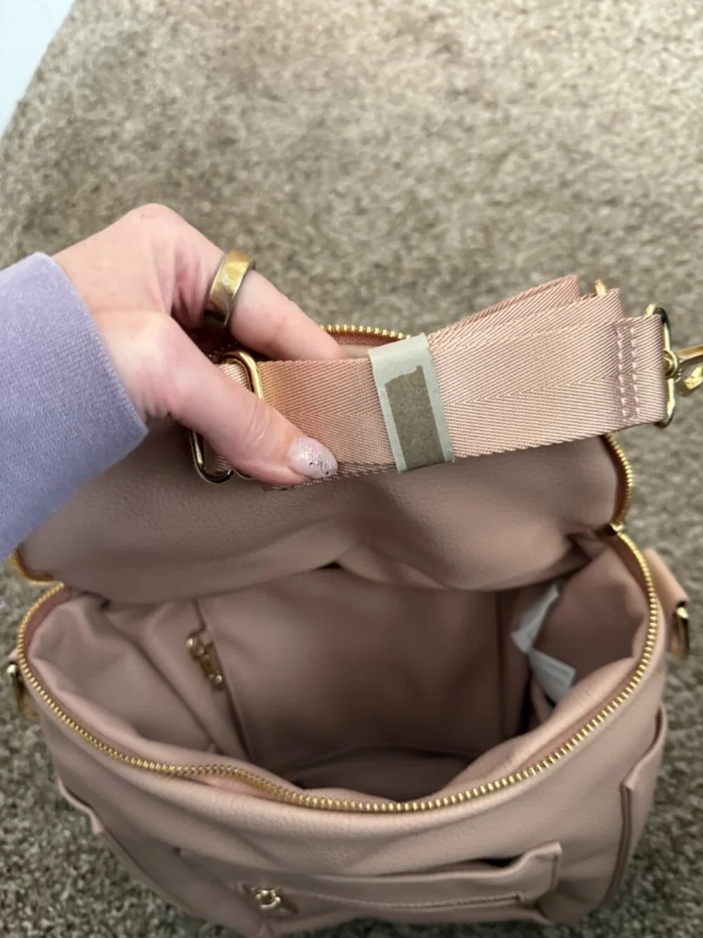 Fawn Design Blush Mini Backpack / Diaper Bag with Crossbody Strap NWOT